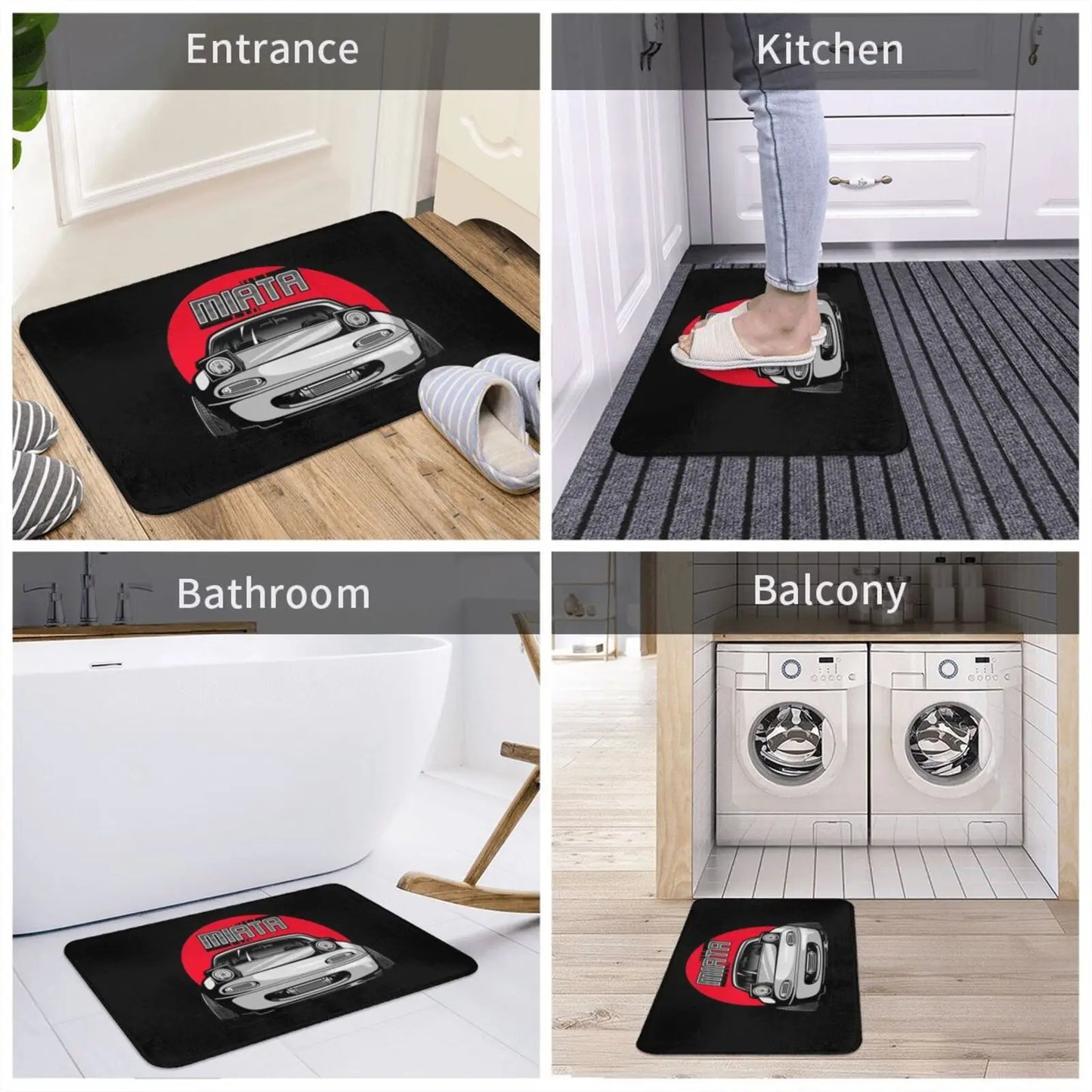 Mazda Mx-5 Miata Entrance Door Mat Bath Mat Rug Miata Rotary Mazda Mx5 Roadster Jdm Oldschool Drift Car Mx 5 Cabrio Japanese